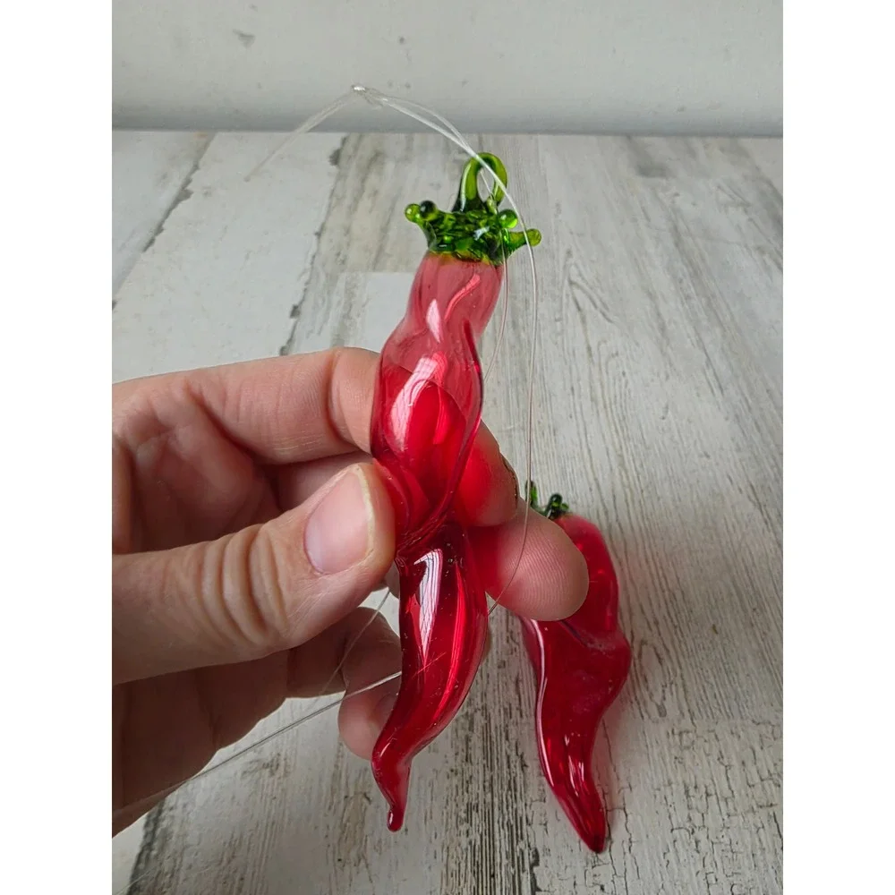 Glass chili ornament pepper vegetable fruit Xmas tree unique Italian‎ style